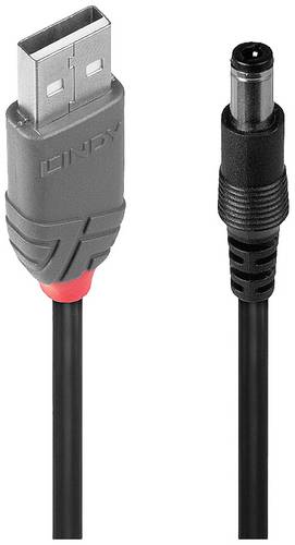LINDY USB-Kabel USB 2.0 USB-A Stecker, DC Stecker 5,5 mm 1.50 m Schwarz 70267