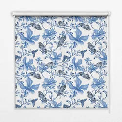 INNENROLLO - Fensterrollo - Rollo - 80x180 cm - Blaue Schmetterlinge