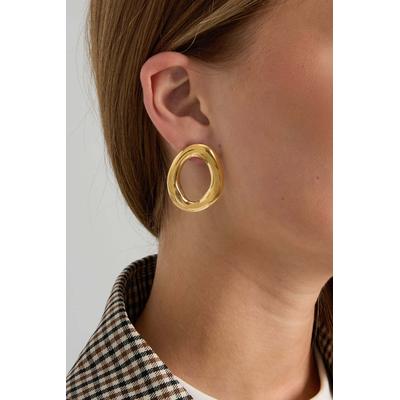 Paar Ohrstecker ADELIA´S "LIVAYA Ohrringe Ohrstecker aus Edelstahl in organischer Ovalform", Damen, Gr. Damen, Edelstahl, goldfarben, Ohrringe, Modisch durch die offene, organisch ovale Form