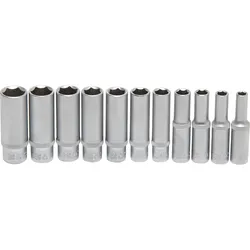 BGS Steckschlüssel-Einsatz-Satz Sechskant tief Antrieb Innenvierkant 6,3 mm (1/4") Zollgrößen 11tlg. - 2429