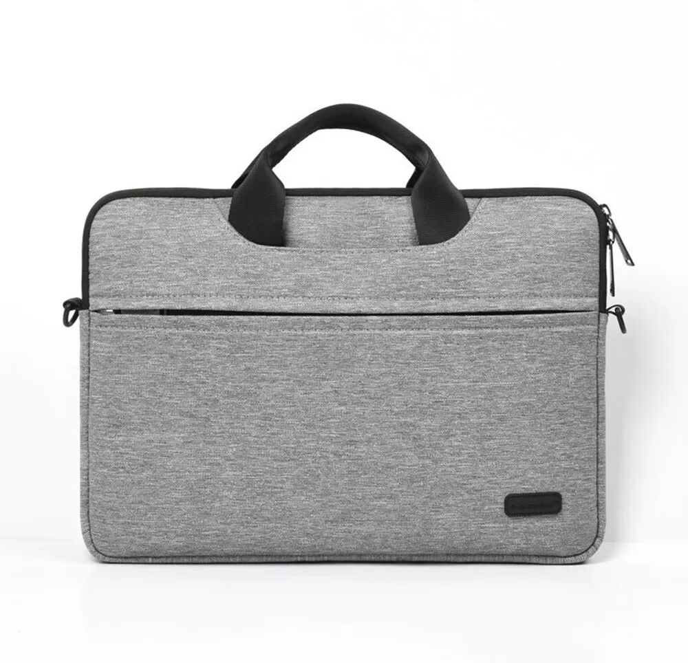 INF Graue Polyester-Laptoptasche: Wasserabweisende, stoßfeste Business-Aktentasche für 14/15,6-Zoll-Laptops 14 Zoll