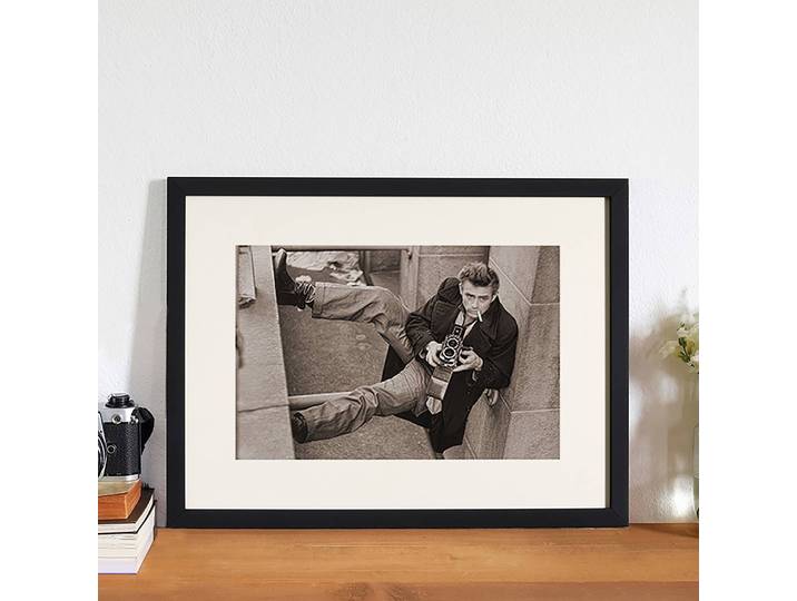 Tableau déco James Dean Cadre : hêtre massif verni Revêtement : plexiglas Multicolore 42 x 32cm