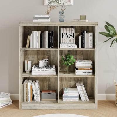 Garvee 6 Cube Storage Organizer Shelf, 53 Inch Tall Bookcase with Anti-Tip Design, Sturdy Wood Shelf