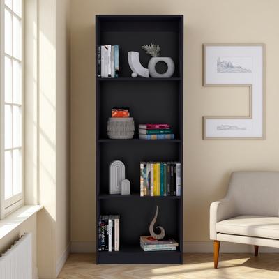 ZWYO HOSIMU "71.1"" 4-Shelf Tall Bookcase with Spacious Tier Shelving, Space-Saving Vertical Design, Durable Construction & Versatile Use"