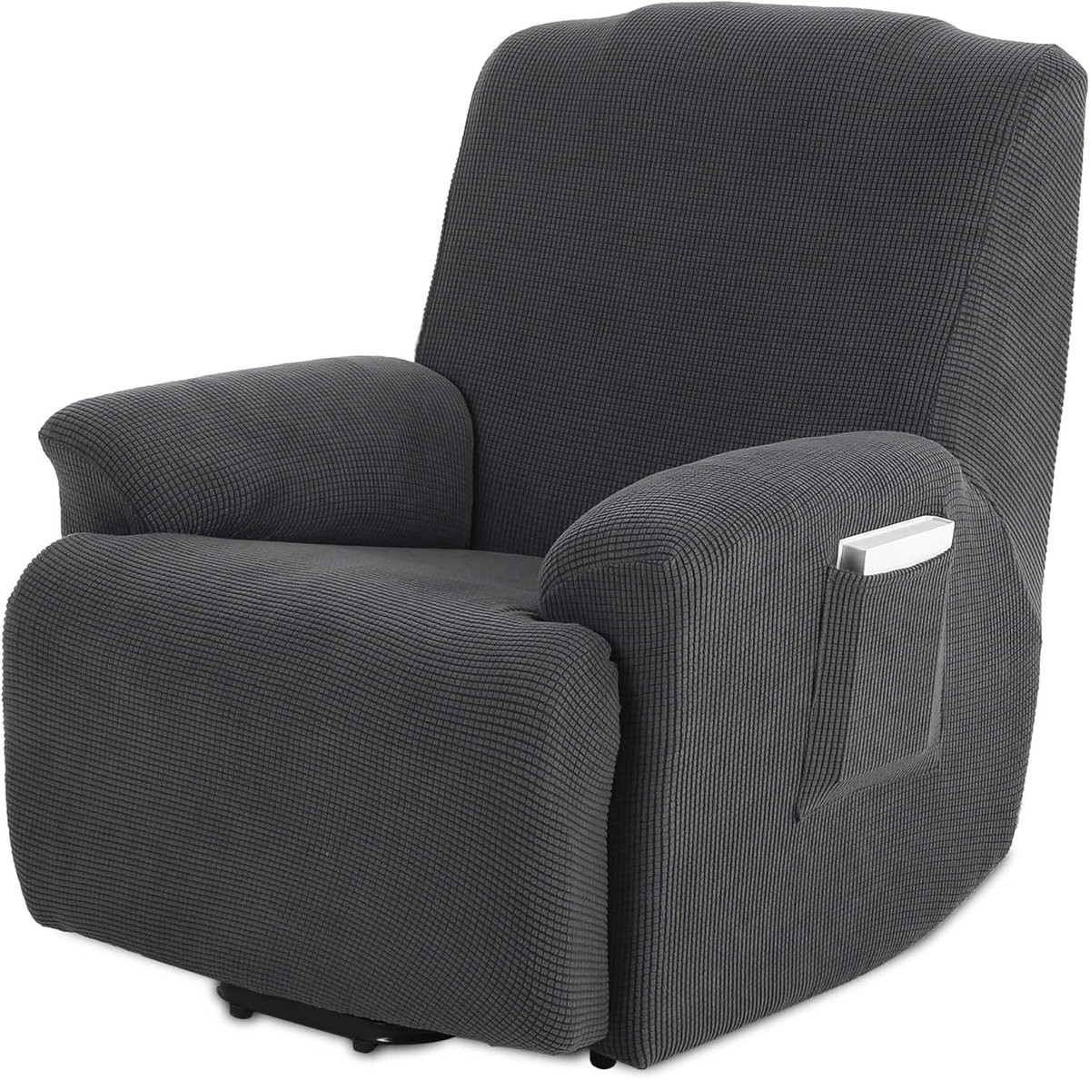 SnelShoppen Antislip 1-Zits TV Stoel Protector, Elastische Beschermhoes voor Armchairs, Grijs