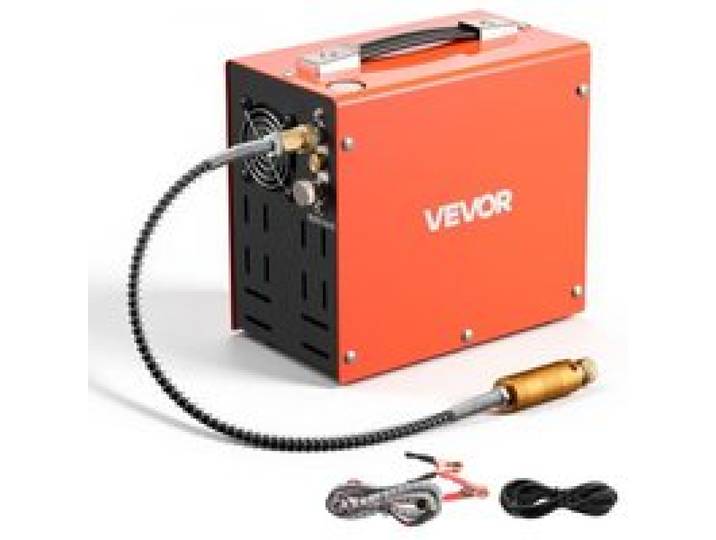 VEVOR Compresseur d'Air PCP 30 MPa 350 W Compresseur Portable Arrêt Manuel, pour Carabine à Air, Marqueurs de Paintball, Petites Bouteilles de Plongée, DC 12 V/AC 230 V, avec Convertisseur Externe