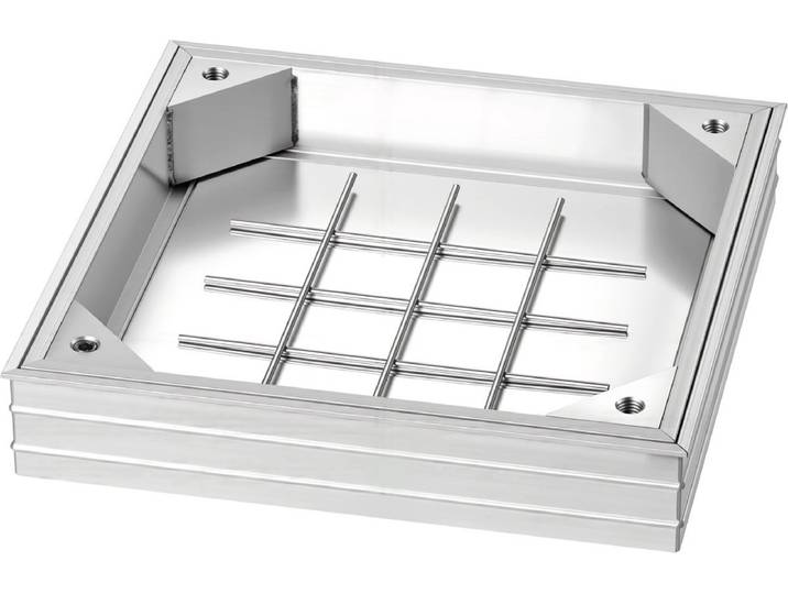 VEVOR putdeksel met frame 30 x 30 cm\, onzichtbaar putdeksel\, bestraatbare septictankdeksel van aluminiumlegering voor geïntegreerde afwatering op looppaden in tuinen en op terrassen.