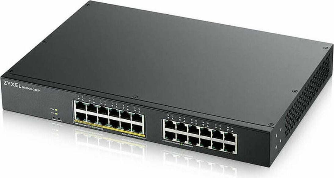 Zyxel GS1900-24EP beheerde L2 Gigabit Ethernet switch met Power over Ethernet (PoE), zwart