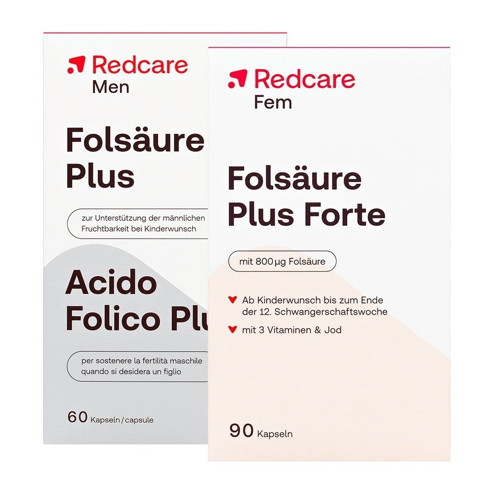 Redcare Folsäure für Sie & Ihn 90+60 St Kapseln