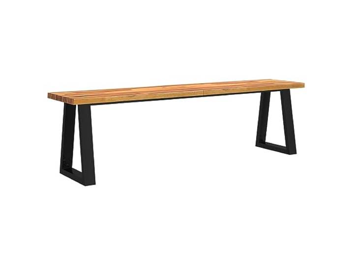 HBBMGYD Sitzbank, 160 cm, massives Akazienholz, mit lebendem Rand Fuß aus Stahl, U-Form, industrieller Stil, Sitzfläche aus tropischem Hartholz, Esszimmer, Flur