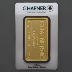 Goldbarren 100g "C.HAFNER - Prägeform"