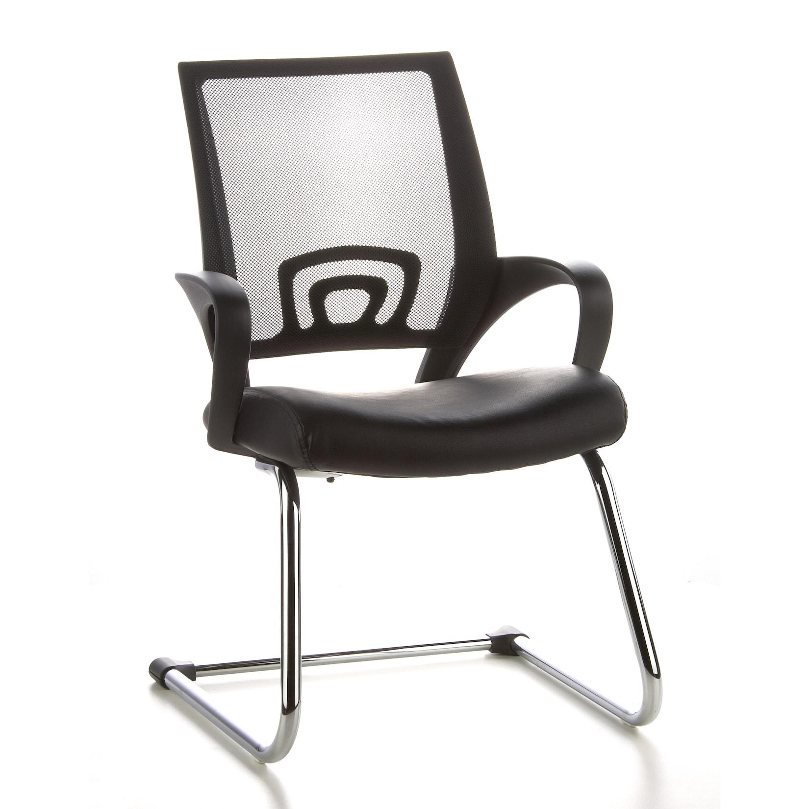 hjh OFFICE Freischwinger VISTO NET V Kunstleder/Netzstoff mit Armlehnen
