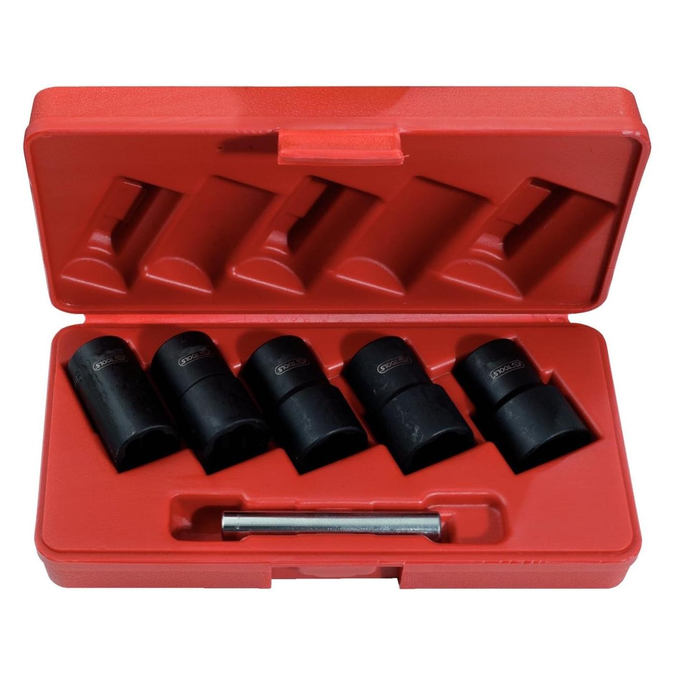 KS Tools 1/2" Kraft-Stecknuss-Satz, Spiralnut, 6 Teile (19 mm, 25 mm) (913.1240)