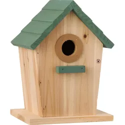 IB Laursen Vogelhäuschen aus Holz mit Reinigungsklappe, 16 x 14 x 22 cm, staubig grün