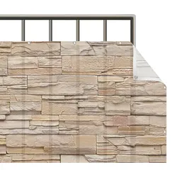 BALKON SICHTSCHUTZ Asian Stonewall - Große helle Steinmauer aus wohnlichen Steinen 250/50 cm