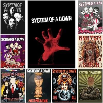 Inspired Finds System Of A Down Canvas Poster Set Heavy Metal Album Wall Art Decor toxicity Album Cover Poster 15.75x23.62in Unframed