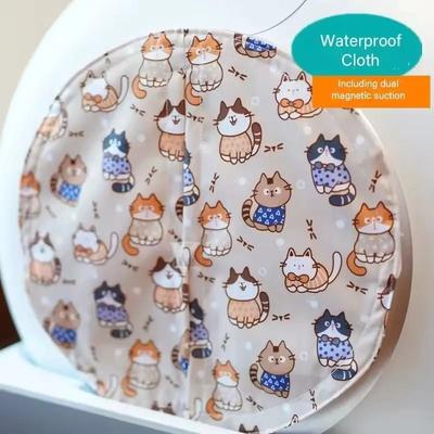 Uplift Picks Cartoon Cat Litter Box Door Curtain Odor And Dust Protector 01