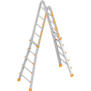 Layher Teleskopleiter Topic 1058, Länge 5,25m, aus Aluminium mit 4 x 5 Sprossen