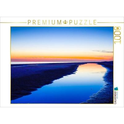 CALVENDO Puzzle Kniepsand an der Westküste von Amrum nach Sonnenuntergang | 1000 Teile Lege-Größe 64x48cm Foto-Puzzle für glückliche Stunden