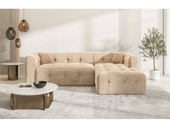 Couch Sevilla L-Form in Stoff