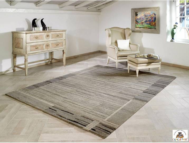 Wollteppich OCI DIE TEPPICHMARKE Savana Kite Gr. 1, grau, B:70cm H:6mm L:140cm, Viskose, Wolle, Teppiche, Wollteppich, handgeknüpft, reine Wolle, Wohnzimmer