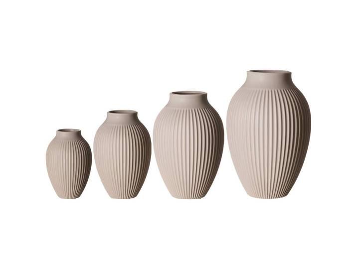 Ritzenhoff Breker Vasen Alsta Beige 4-tlg., Keramik, 2 cm, Dekoration, Vasen, Keramikvasen