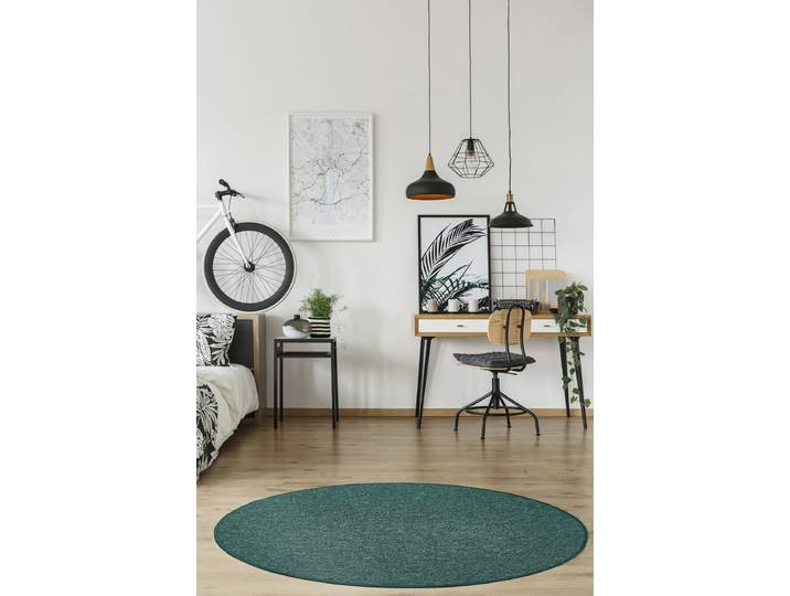 Tapis à poils courts Grotone II Vert/Vert Ø 200cm Tissu