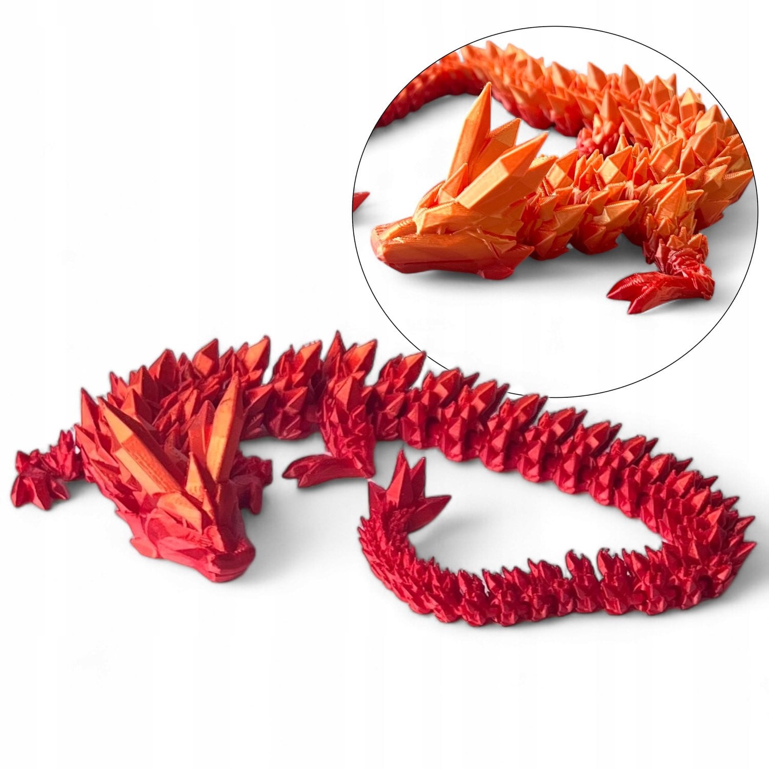 Flexibele 3D Kristallen Draak Figuur - 35 cm, Beweegbaar