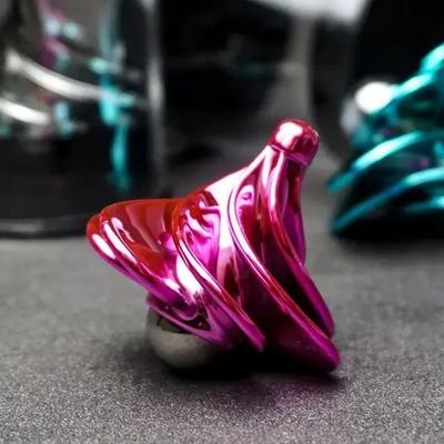 Uplifted Finds Funny Desk Wind Blowing Toy Rotating Kinetic Spinner Stress Relief Toy rose Red