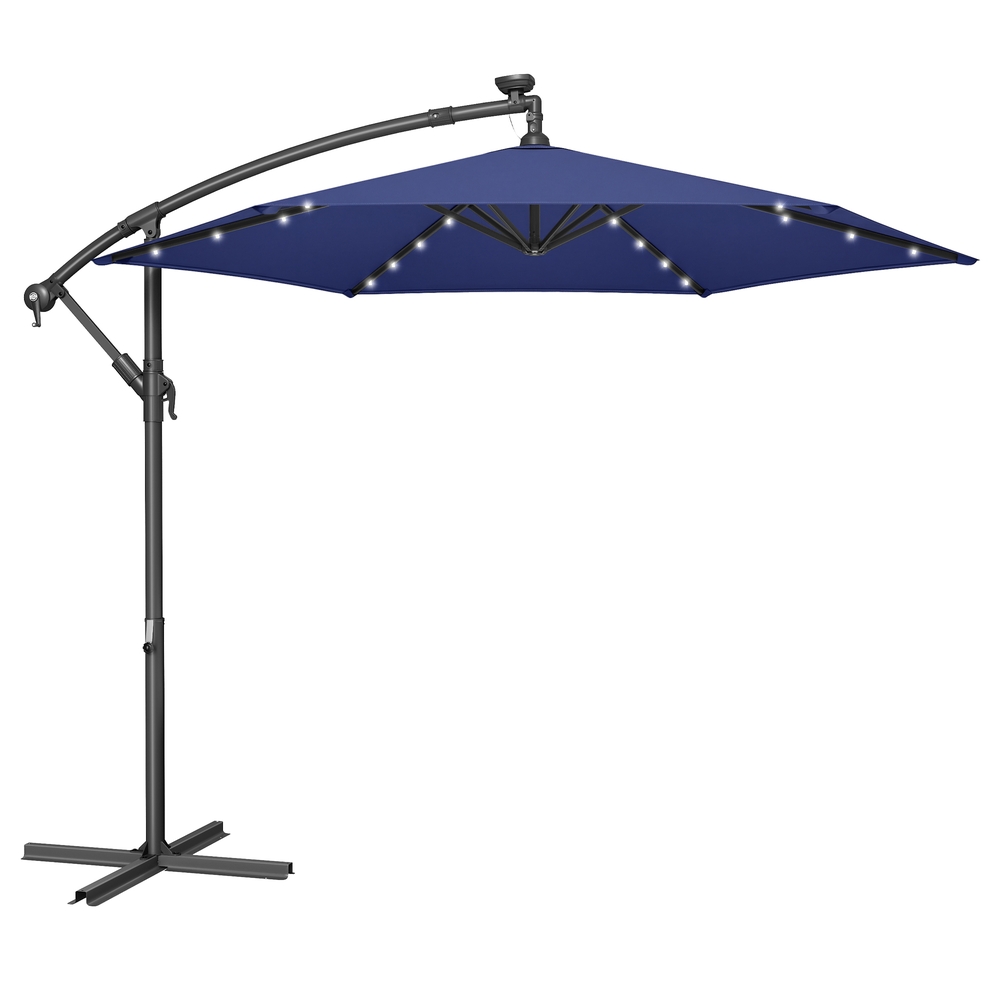 SONGMICS Sonnenschirm mit LED-Solar-Beleuchtung mit Ständer GPU118L01