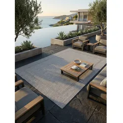Outdoorteppich ALSTER, einfarbig, Silber, 160 x 230 cm