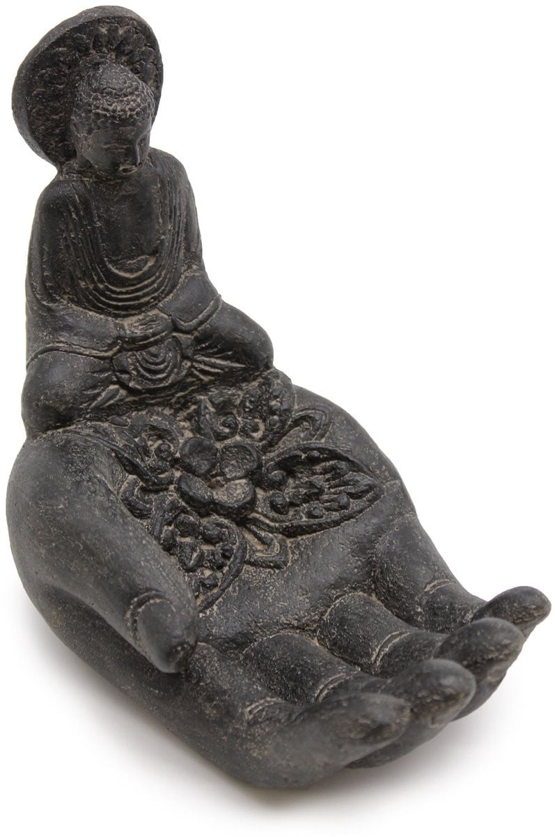 Ancient Wisdom Buddah & Hand Incense Burner - Zwart