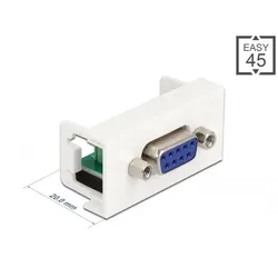 DELOCK Easy 45 Modul D-Sub 9 Pin Buchse > 6 Pin Terminalblock 22,5 x 45mm