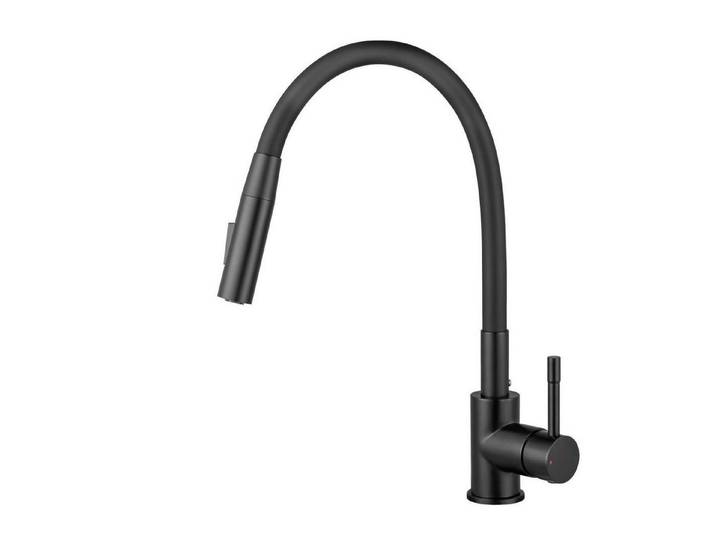 LuxusKollektion Spültischarmatur Küchenarmatur Flexibel 2 Strahlarten Schwarz (1-St)