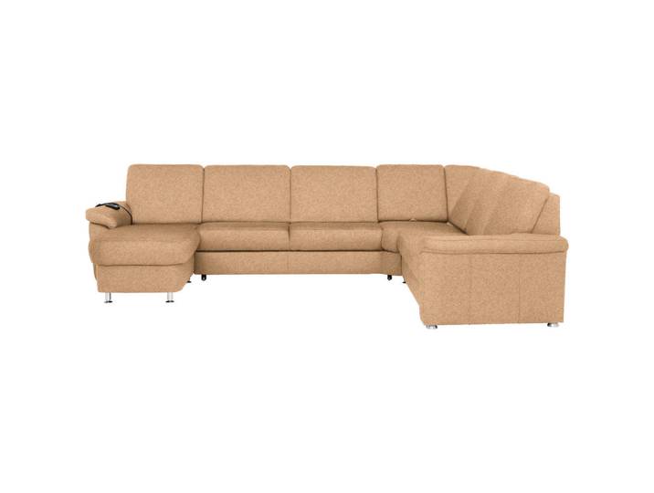 Beldomo System Wohnlandschaft, Hellbraun, Metall, 6-Sitzer, U-Form, 336x240 cm, Typenauswahl, Fußauswahl, Stoffauswahl, Sitzqualitäten, seitenverkehrt erhältlich, Bettfunktion Hocker Rückenfutter, individuell planbar, Wohnzimmer, Sofas & Couches, Wohnlandschaften, Wohnlandschaft U-Form