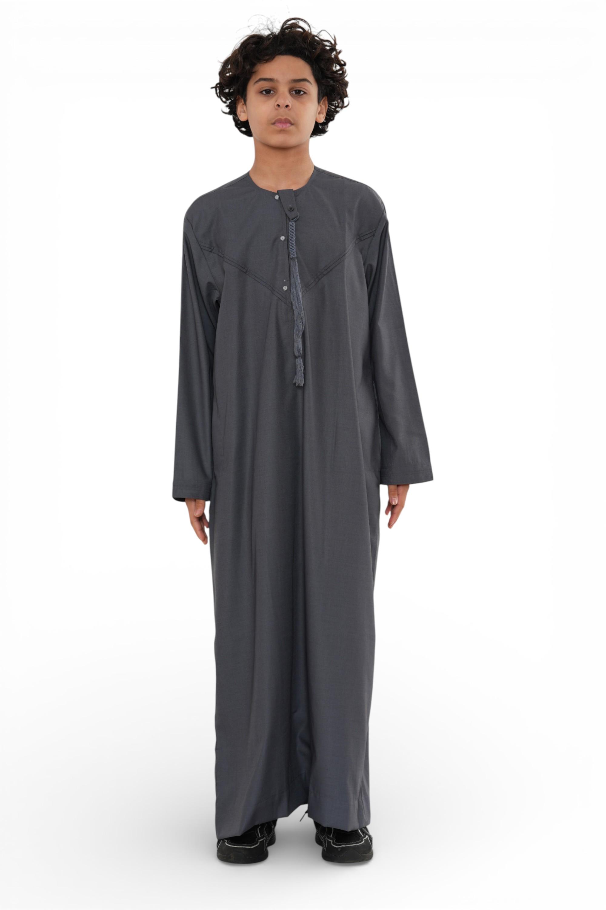 Kinderen jongens Eid grijze Marokkaanse Jubba gewaad Djellaba Ramadan Eid Thobe - K-HM11