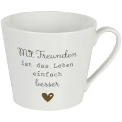 Krasilnikoff Happy Cup, Mit Freunden ist das Leben einfach besser, Ø 10, Höhe 9 cm