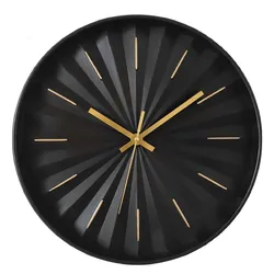 Wanduhr Uhr Küchenuhr ohne Ziffern schwarz gold Batteriebetrieben D 30,5 cm