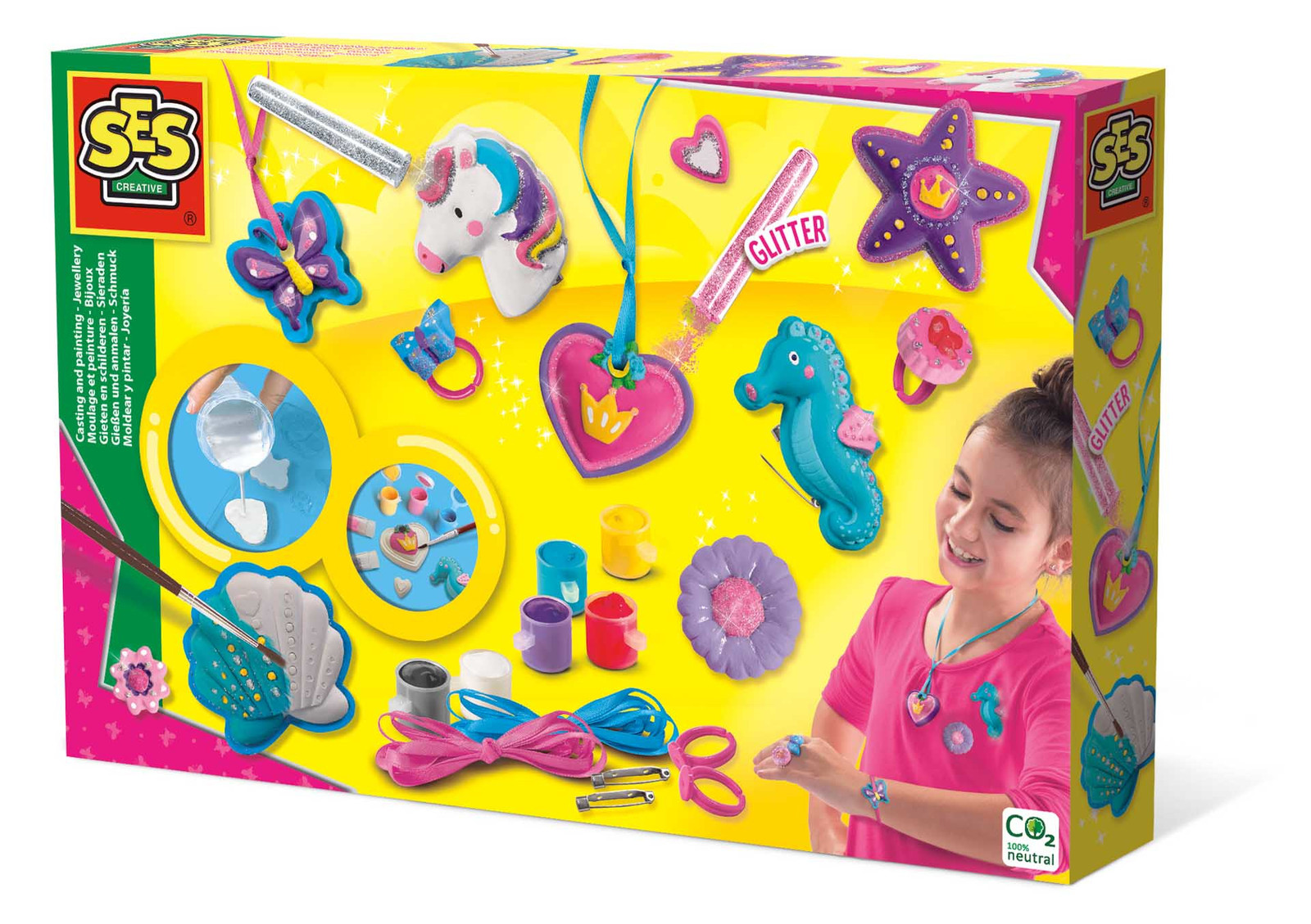 SES Creative Set voor het maken van sieraden, gieten en decoreren, meerkleurig