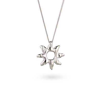 Kette mit Anhänger ELLI "Halskette Anhänger Sonne 925 Sterling Silber" Gr. 45, silber, Halsketten, Damen, Silber 925 (Sterlingsilber)