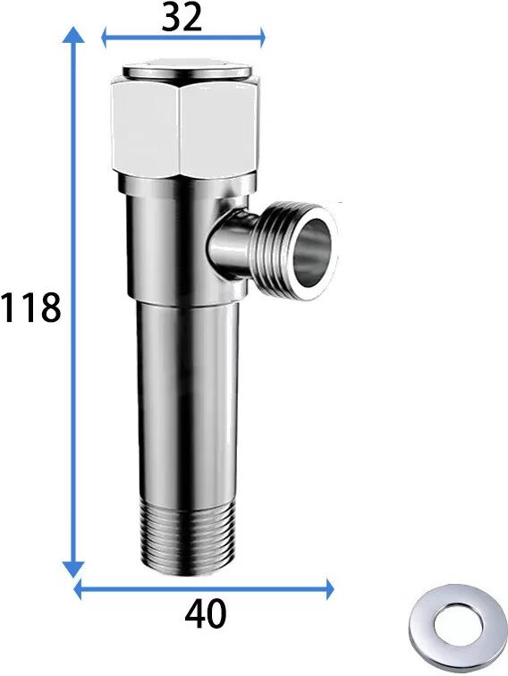 INF Verlängertes 118-mm-Eckventil mit Kupferkern und -schaft