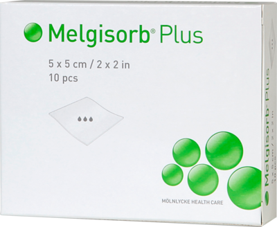 Mölnlycke Health Care GmbH MELGISORB Plus Alginat Verband 5x5 cm steril 10 St 09932656