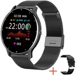 TPFNet Smart Watch / Fitness Tracker IP67 - Milanaise Armband + Silikon Armband - Android & IOS - Schwarz