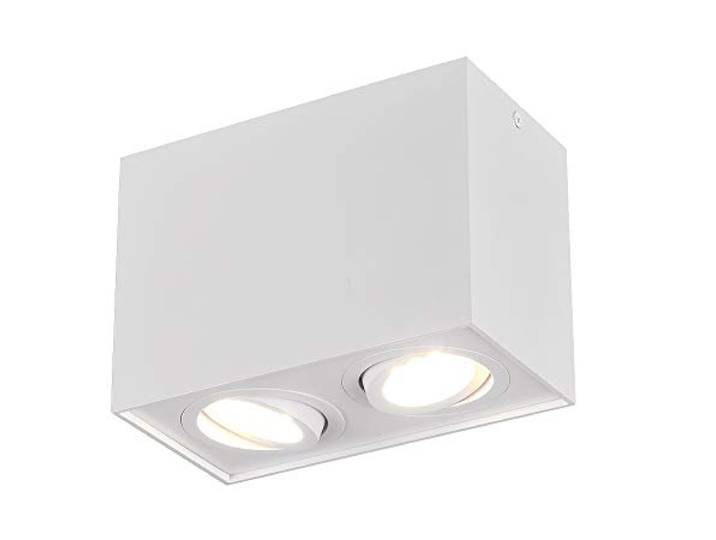 Trio Leuchten Plafonnier Biscuit 613000231 - Métal blanc mat - 2 ampoules GU10 non incluses