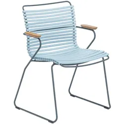 Armlehnstuhl Click Houe Lamellen hellblau, Designer Henrik Pedersen, 60x82x55 cm