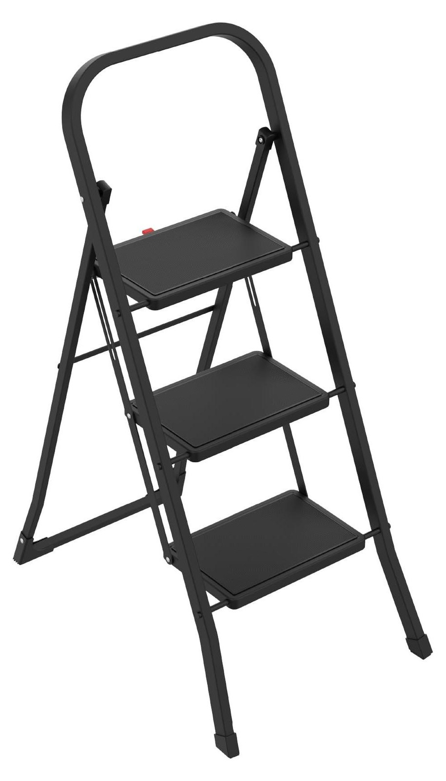Selius Vouwladder met 3 Treden - Zwart Staal - Antislip Treden