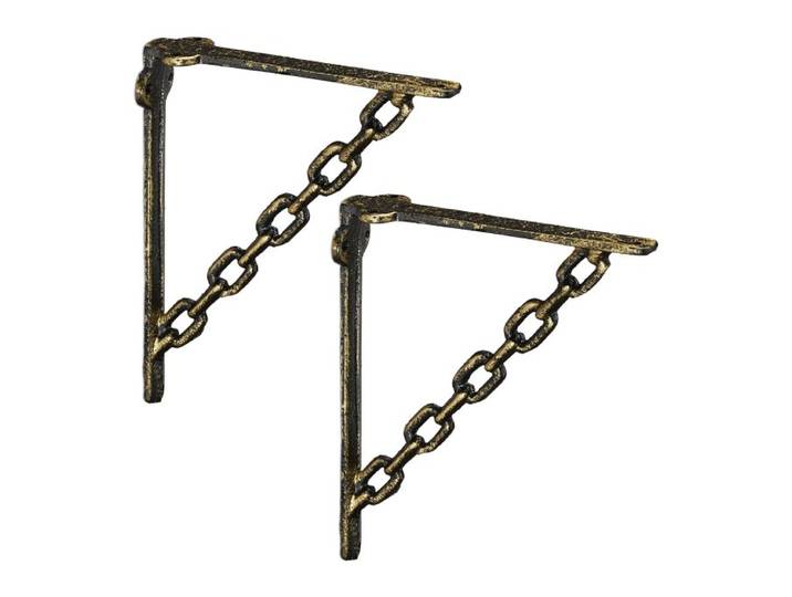 Relaxdays Set van 2 plankdragers gietijzer ketting