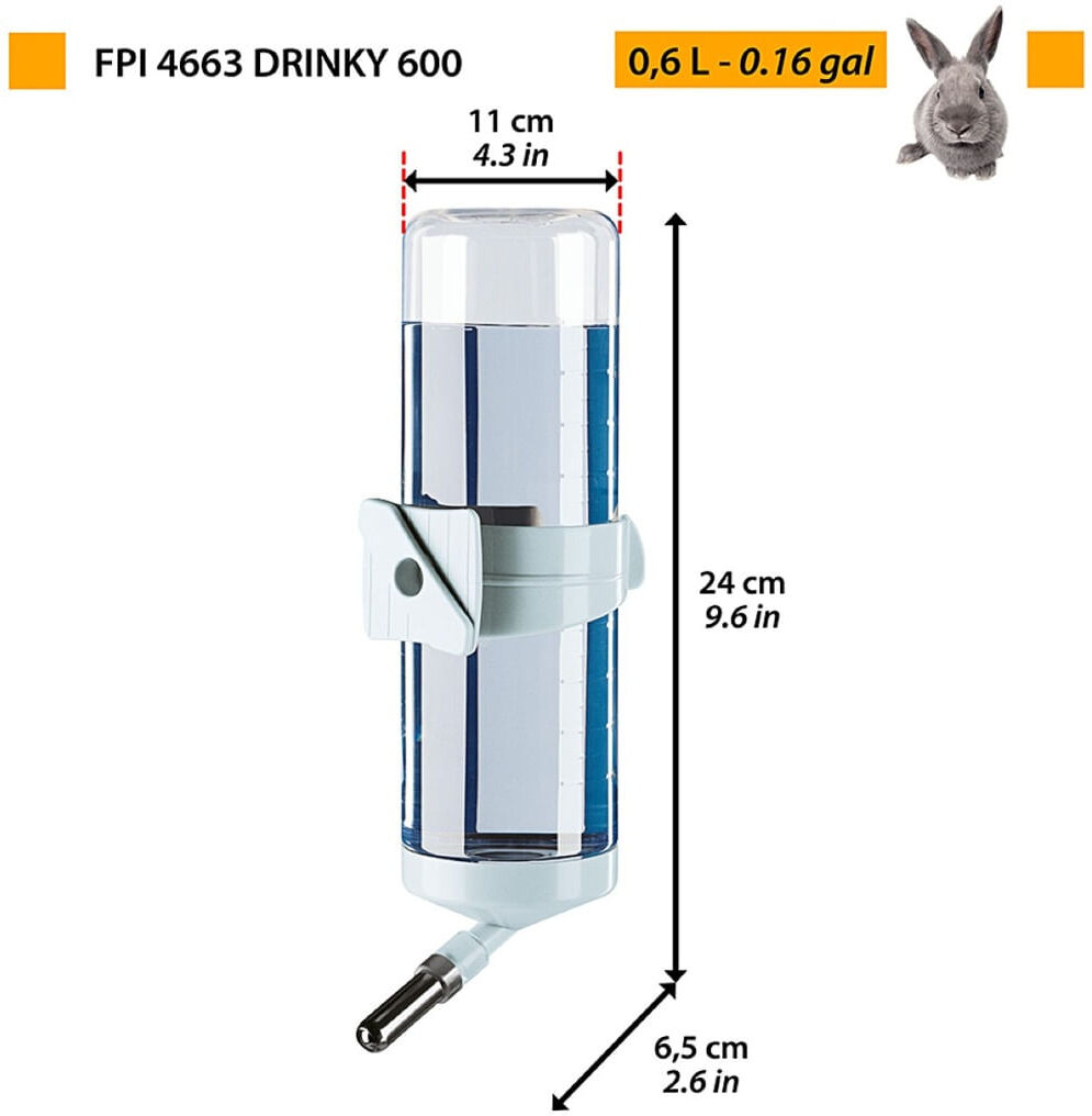 Ferplast Abbeveratoio per Roditori Drinky 600ML