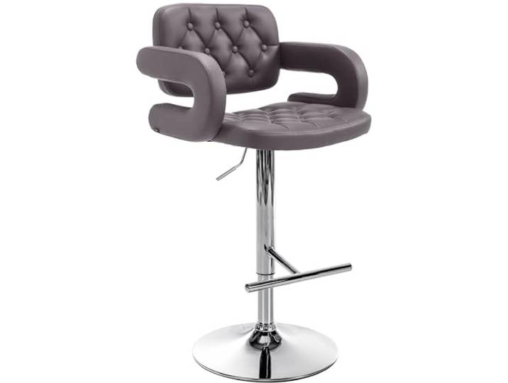 CLP Barhocker Dublin Mit Kunstleder-Bezug I Höhenverstellbar, Farbe: braun, Gestellfarbe: Chrom