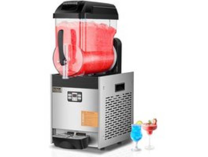VEVOR kommerzielle Slusheis Maschine 12 L Einzeltank-Maschine für gefrorene Getränke, 48 Tassen Edelstahl Slush-Eis-Maschine mit Tastenfeld Softeis Maker für Partys Restaurants Cafés Bars Schwarz